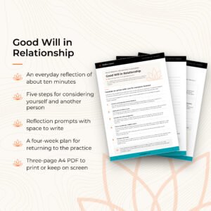 Good Will in Relationship — workbook pages and contents