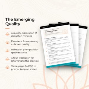 The Emerging Quality — workbook pages and contents