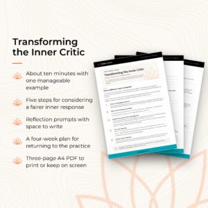 Transforming the Inner Critic — workbook pages and contents