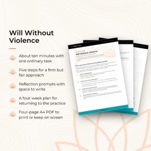 Will Without Violence — workbook pages and contents